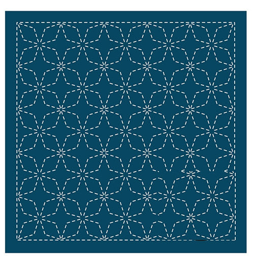 Sashiko Pre-printed Sampler (Olympus) - # 202 Kaku-shippo - Navy