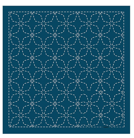 Sashiko Pre-printed Sampler (Olympus) - # 202 Kaku-shippo - Navy