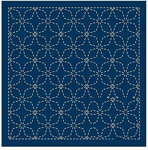 Sashiko Pre-printed Sampler - Olympus - # 202 Kaku-shippo - Navy