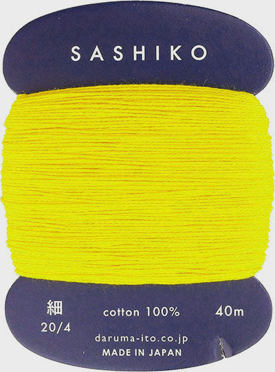 Sashiko Thread - Daruma - Thin Weight - 40m - # 203 Lemon Yellow