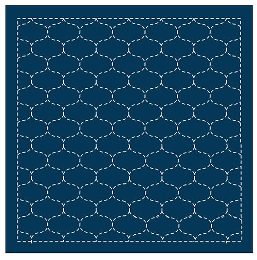 Sashiko Pre-printed Sampler (Olympus) - # 205 Hoshi-ami (Fish Nets) - Navy