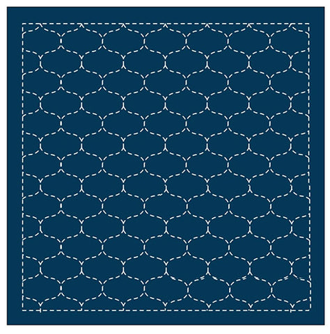 Sashiko Pre-printed Sampler (Olympus) - # 205 Hoshi-ami (Fish Nets) - Navy