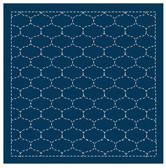 Sashiko Pre-printed Sampler (Olympus) - # 205 Hoshi-ami (Fish Nets) - Navy