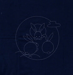 Sashiko Pre-printed Sampler - Yokota # 843S-208 - Bunnies- Navy
