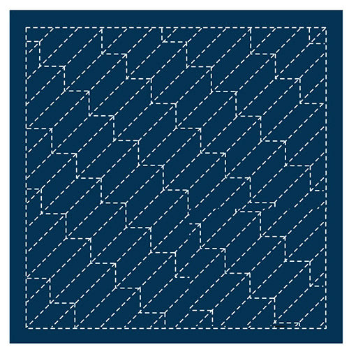 Sashiko Pre-printed Sampler (Olympus) - # 209 Yabane - Navy