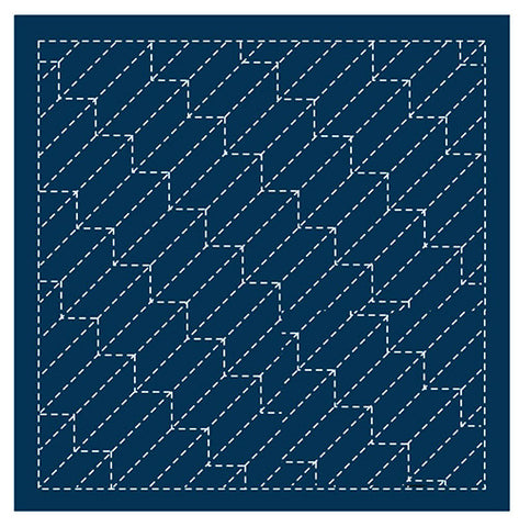 Sashiko Pre-printed Sampler (Olympus) - # 209 Yabane - Navy