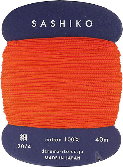 Sashiko Thread - Daruma - Thin Weight - 40m - # 212 Bright Reddish Orange (Scarlet)