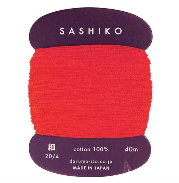 Sashiko Thread - Daruma - Thin Weight - 40m - # 212 Bright Orange Red (Scarlet)