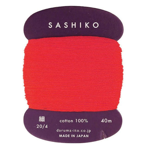 Sashiko Thread - Daruma - Thin Weight - 40m - # 212 Bright Orange Red (Scarlet)