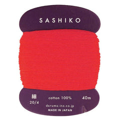 Sashiko Thread - Daruma - Thin Weight - 40m - # 212 Bright Orange Red (Scarlet)