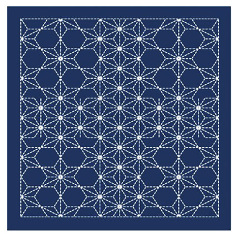 NEW - Sashiko Pre-printed Sampler - # 2124 - Nagomi Asanoha - Navy