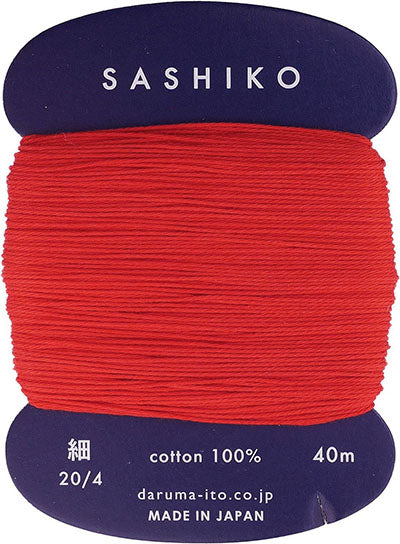 Sashiko Thread - Daruma - Thin Weight - 40m - # 213 Red