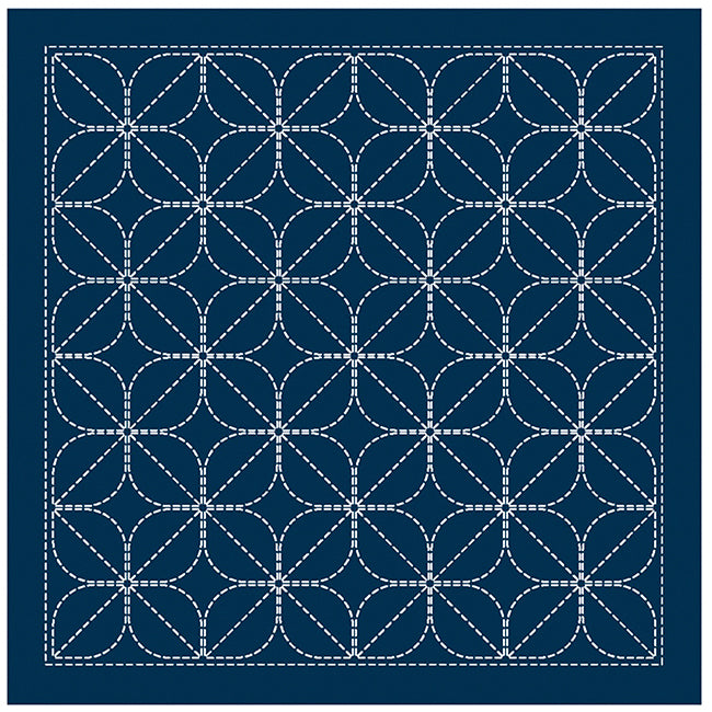 NEW - Sashiko Pre-printed Sampler (Olympus) - # 2141 Kamon - Navy