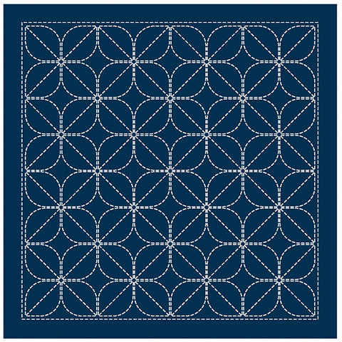 NEW - Sashiko Pre-printed Sampler (Olympus) - # 2141 Kamon - Navy