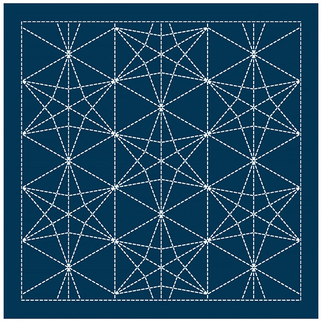 NEW - Sashiko Pre-printed Sampler (Olympus) - # 2142 Kasane-rindou - Navy