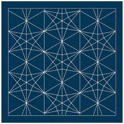 NEW - Sashiko Pre-printed Sampler (Olympus) - # 2142 Kasane-rindou - Navy