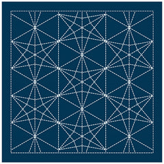 NEW - Sashiko Pre-printed Sampler (Olympus) - # 2142 Kasane-rindou - Navy