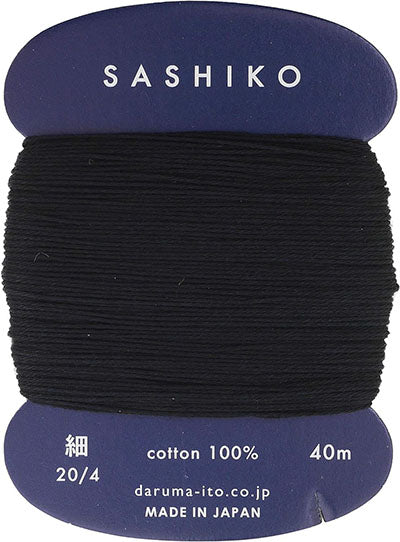 Sashiko Thread - Daruma - Thin Weight - 40m - # 219 Black
