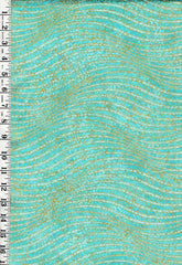 **Fabric Art - Northcott Enigma - Shimmer Stylized Waves - 28184M-64 - Turquoise - By the Half Yard