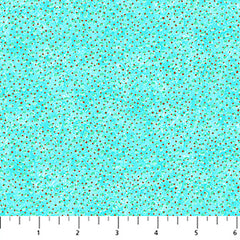 **Fabric Art - Northcott Enigma - Shimmer Speckles (Miniscule Gold Dots) - 28187M-62 - Turquoise - By the Half Yard