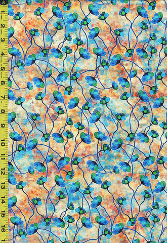 *Tropical - Valencia - Stylized Long-stemmed Poppies - 29037-S - Multi-colors