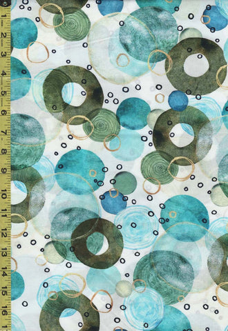 *Fabric Art - Mediterranea - Colorful Floating Rings & Balls - 29828-Z - White