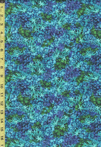 *Tropical - Treasures at Sea - Compact Coral & Star Fish - 29922-B - Blue, Aqua, Green