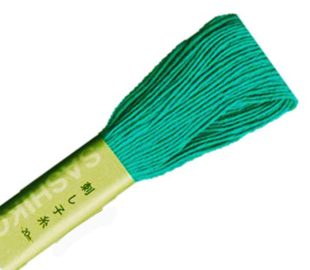 Sashiko Thread - Olympus 20m - Solid Color - # 34 Bright Jade Green