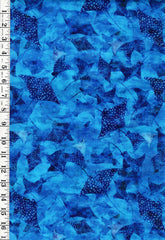 *Tropical - In the Beginning - CALYPSO III - Blue Tonal Stingrays - 36CAL-1 - BLUE - By the Half Yard (Copy) (Copy)