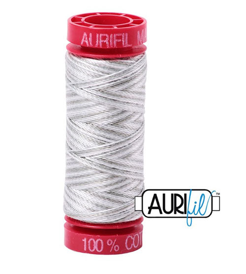 Aurifil 12wt Cotton Thread - 54 yards - 4060 Silver Moon - Variegated