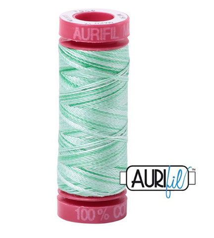 Aurifil 12wt Cotton Thread - 54 yards - 4661 Mint Julep - Variegated