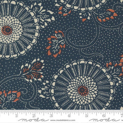 *Japanese - Moda Indigo Blooming - Stylized Mums & Dotted Vines - 48090-16 - Midnight