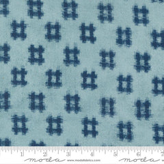 *Japanese - Moda Indigo Blooming - Kasuri Style Hatched Squares - 48093-13 - Water (Light Blue)