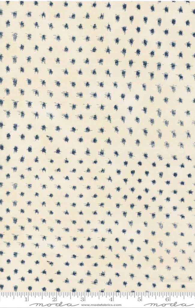 *Japanese - Moda Indigo Blooming - Tiny Kasuri Like Dots - 48095-17 - Sand-Midnight