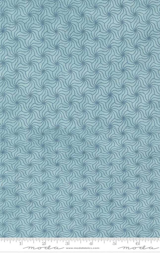 *Japanese - Moda Indigo Blooming - Yuri Geometric Swirl - 48097-12 - Water (Light Blue) - Last 1 7/8 Yards