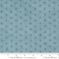 *Japanese - Moda Indigo Blooming - Yuri Geometric Swirl - 48097-12 - Water (Light Blue) - Last 1 7/8 Yards