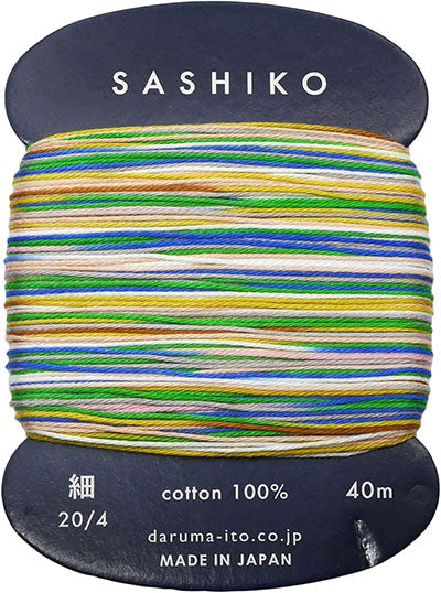 Sashiko Thread - Daruma - Thin Weight Variegated - 40m - # 502 Tanabata Pastels