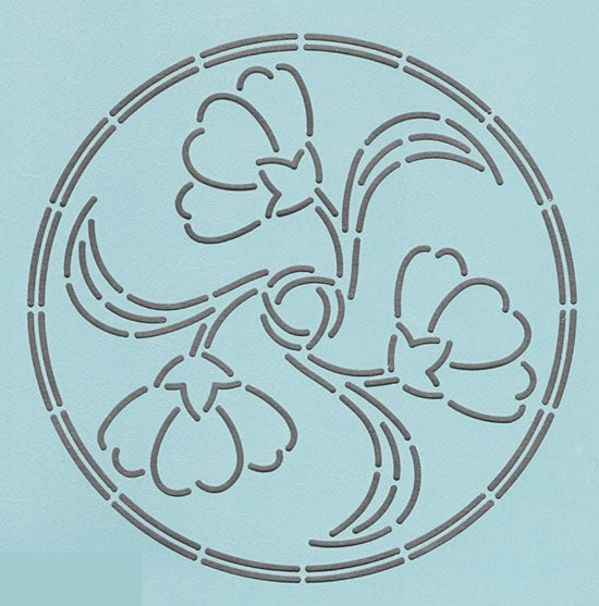 Sashiko Stencil - SCL-518-10 - Poppy Circle - ON SALE - SAVE 40%