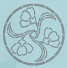 Sashiko Stencil - SCL-518-10 - Poppy Circle - ON SALE - SAVE 40%