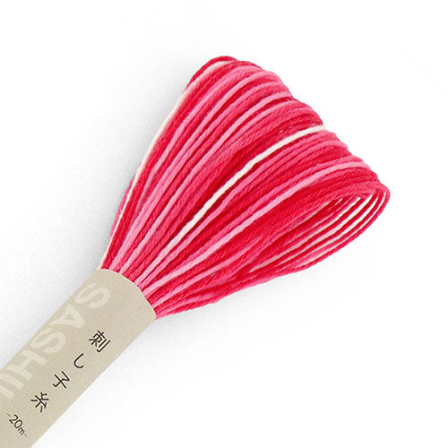 NEW - Sashiko Thread - Olympus 20m - Variegated # 54 - Pink-Red