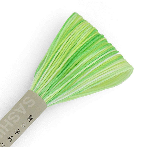 NEW - Sashiko Thread - Olympus 20m - Variegated # 56 - Light Green-Cream