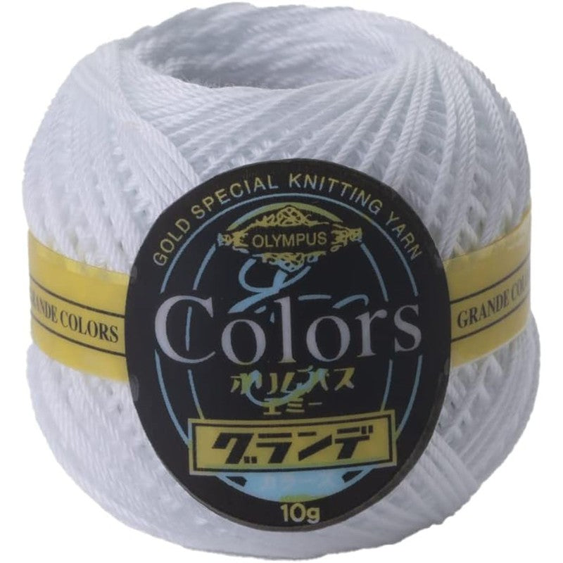 COLORS Lace Weight Thread for Crochet, Knitting & Sashiko - 801 Bright White