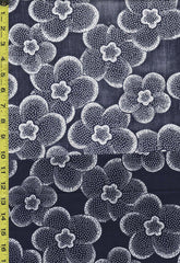 Yukata Fabric - 878 - Dotted Plum Blossoms - Indigo