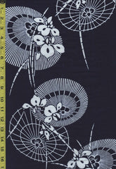Yukata Fabric - 883 - Umbrellas & Iris - Indigo