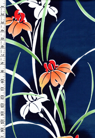 Yukata Fabric - 891 - Colorful Iris - Blue