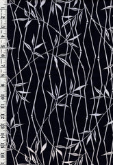 Yukata Fabric - 895 - Bamboo Branches - Dark Indigo