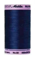 Mettler Cotton Sewing Thread - 50wt - 547 yd/ 500M - 1304 Imperial Blue