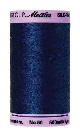 Mettler Cotton Sewing Thread - 50wt - 547 yd/ 500M - 1304 Imperial Blue