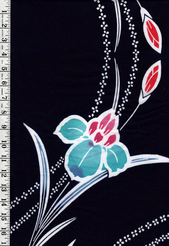 Yukata Fabric - 923 - Colorful Iris - Indigo