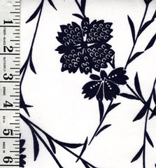 Yukata Fabric - 931 - Shibori-look Flowers & Leafy Branches - White